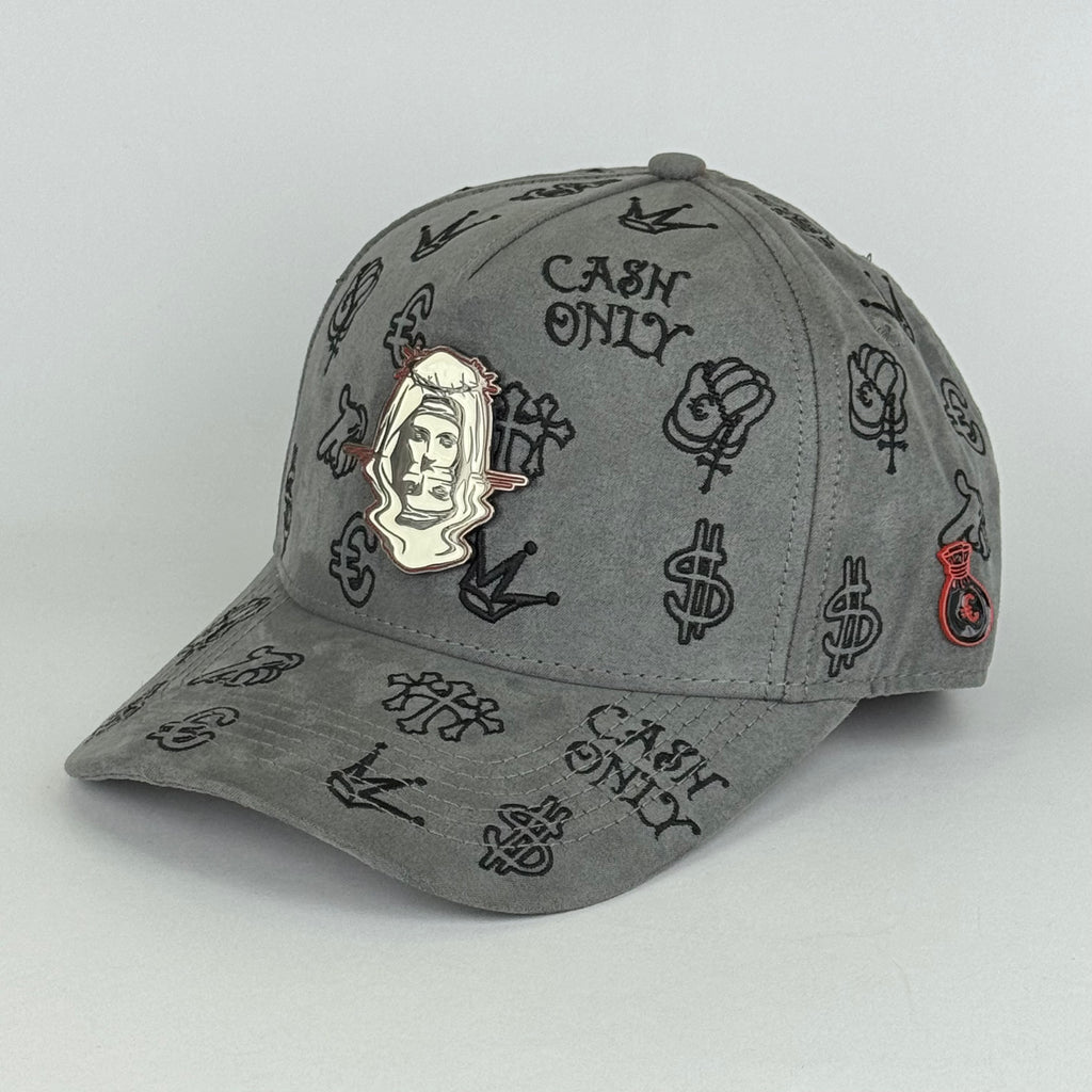 CA$H ONLY FULL PRINT SKULL GRAY