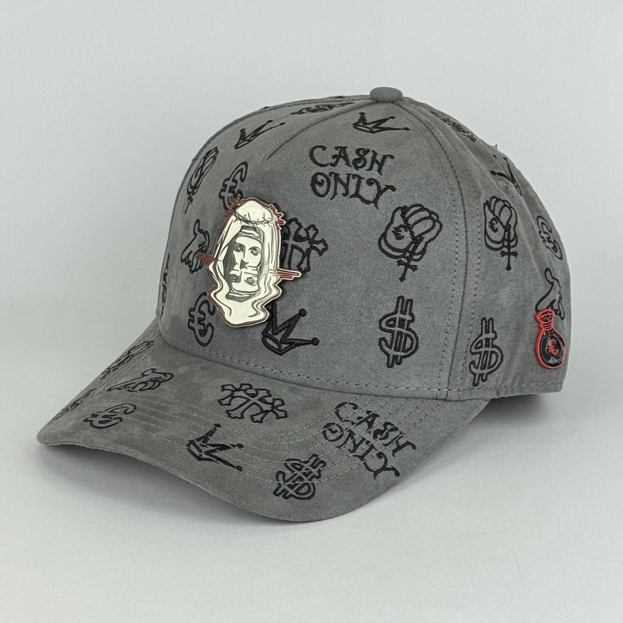 CA$H ONLY FULL PRINT SKULL GRAY