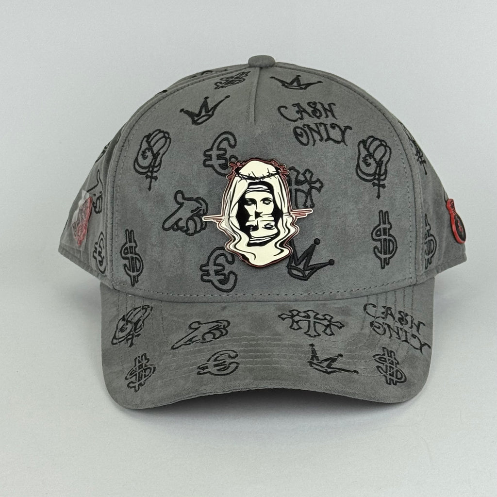 CA$H ONLY FULL PRINT SKULL GRAY